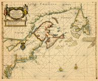 Map - Page 1 - A New Chart for the/Seacoasts of/NEWFOUND LAND NEW SCOTLAND/NEW ENGLAND NEW JARSEY Wth/VIRGINIA and MARYLAND./-/By William Fisher - Richd Mount/at ye Postern on Tower-hill, A New Chart for the/Seacoasts of/NEWFOUND LAND NEW SCOTLAND/NEW ENGLAND NEW JARSEY Wth/VIRGINIA and MARYLAND./-/By William Fisher - Richd Mount/at ye Postern on Tower-hill